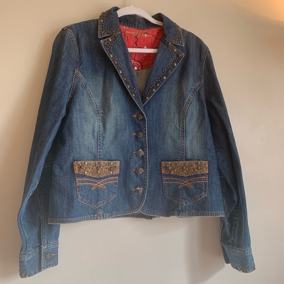 Double D Ranch Jackets & Blazers - Double D Ranch Jean Jacket Coat Blue Western Womens Size Large Lightweight